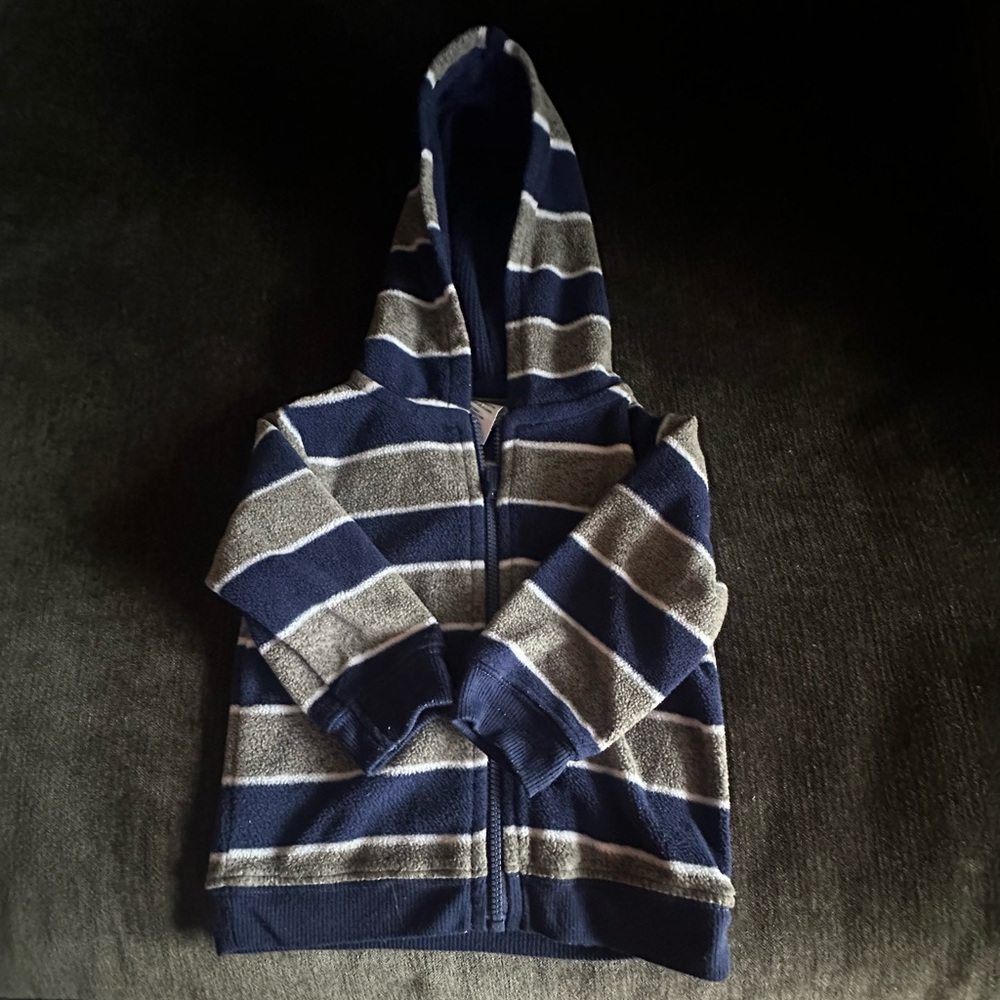 Striped Navy and Gray Kids Hoodie